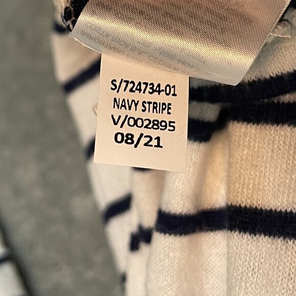 Old Navy Women Nautical Preppy Oversized Cozy Knit Navy Blue Striped Shirt S - Picture 13 of 13